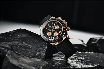 Novo Original PAGANI DESIGN PD-1664 Relógio de Pulso de Luxo para Homem, Movimento de Quartzo Japonês VK63, Safira, Cronógrafo Resistente à Água, Dourado