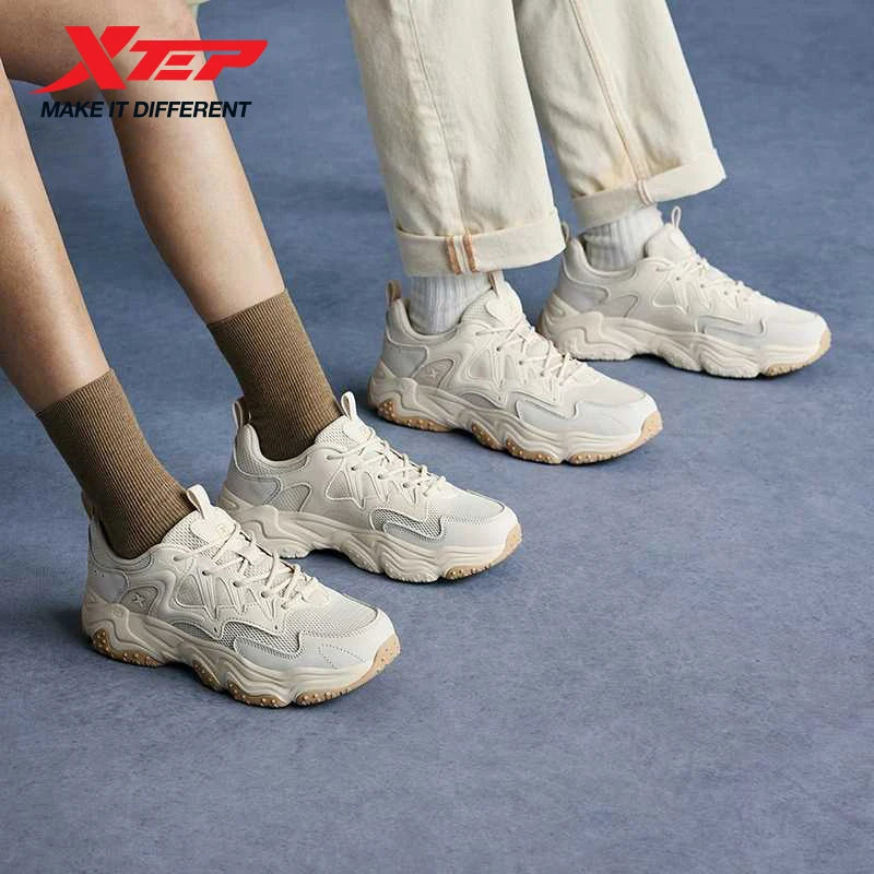 Xtep Casual Shoes Spring And Summer Lightweight Sports Shoes Thick Sole Fashionable Street Style Sneakers 875319320004