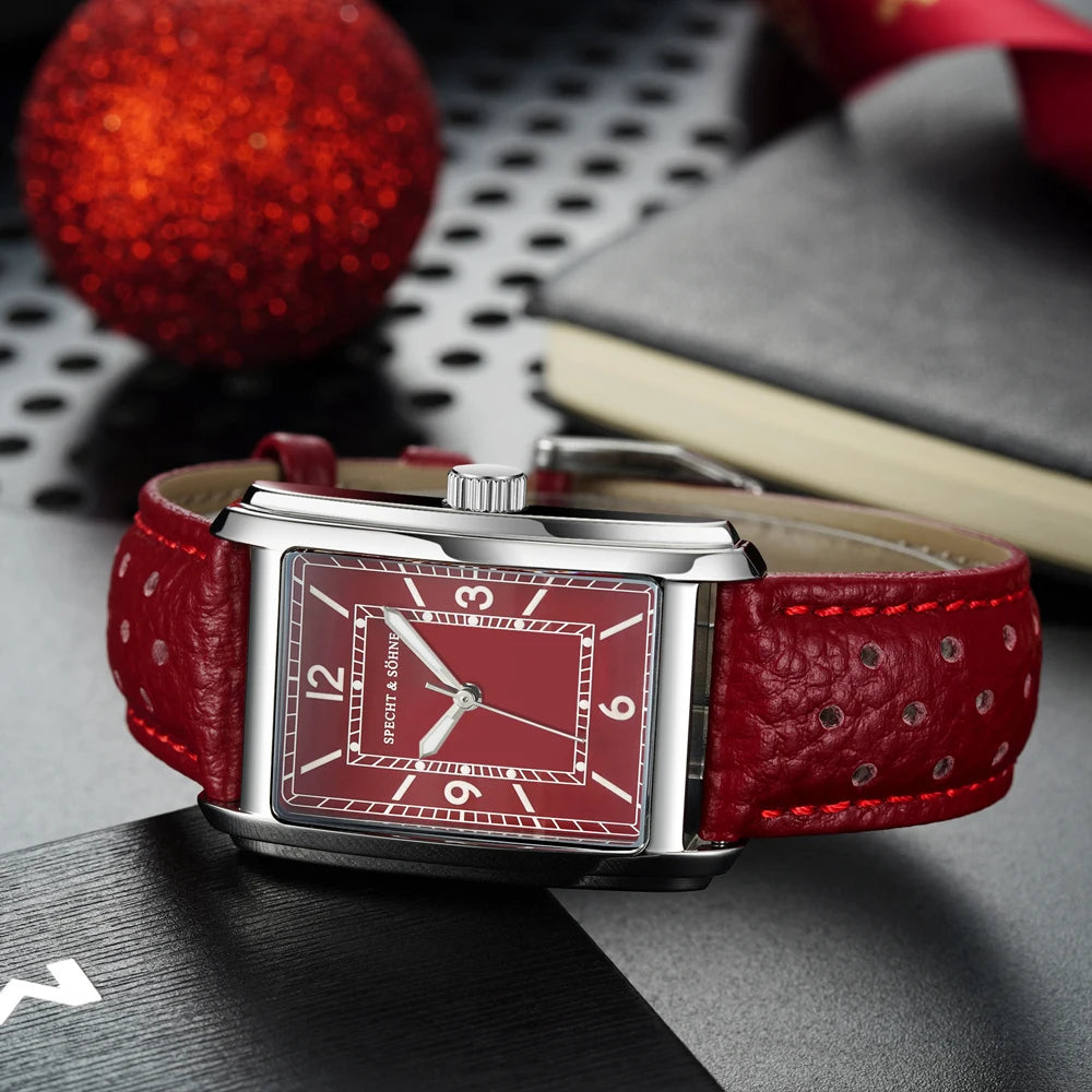 New Specht & Söhne Fashion Couple Watches VH31 Quartz Watches Casual Retro Clocks Sapphire Crystal Leather Strap Wristwatch