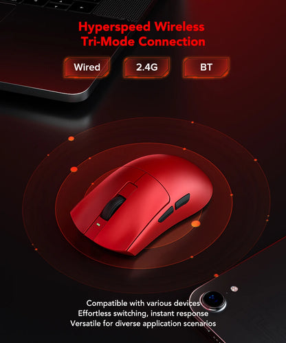 KYSONA Jupiter Series gamingmus – kablede/trådløse mus, 8Khz PAW3950-sensor, Bluetooth, 46g, genopladelig, webdriver til PC og bærbar