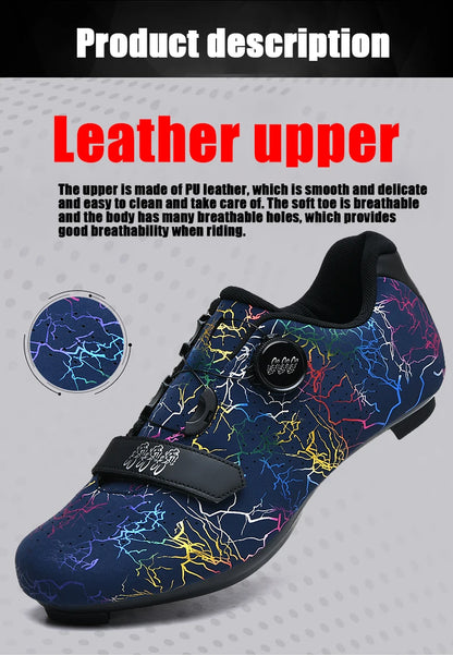 Zapatillas de ciclismo para hombre con cierre automático; zapatillas de ciclismo de carretera; zapatillas deportivas de ciclismo de montaña para exterior; zapatillas de ciclismo de spinning para mujer para interior