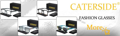 CATERSIDE New Fashion Punk Men Sunglasses Frame Square Personalized Design Sun Glasses Women Travel Party Business Festival Gift
