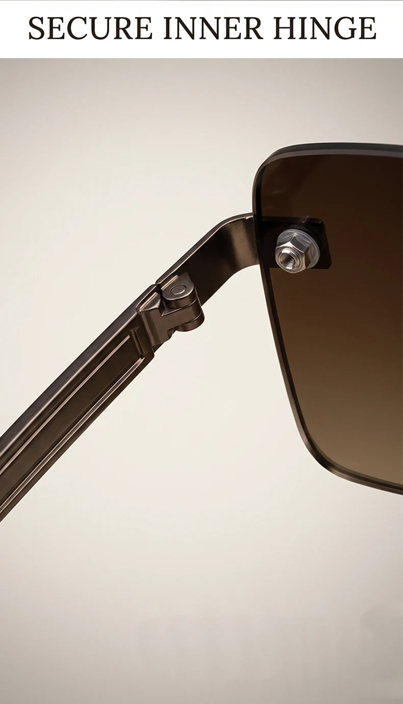 Vintage Rimless Rectangle Sunglasses Men 2026 Luxury Brand Designer Square Metal Frame Sun Glasses Hip Hop Y2K Fashion Eyewear