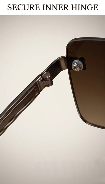 Vintage Rimless Rectangle Sunglasses Men 2026 Luxury Brand Designer Square Metal Frame Sun Glasses Hip Hop Y2K Fashion Eyewear