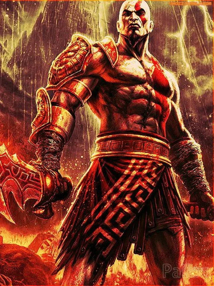 God Of War Ragnarok 5D DIY Diamond Painting Kit Greek Mythology Kratos Art Mosaic Cross Stitch Handcraft Home Room Decor Gift