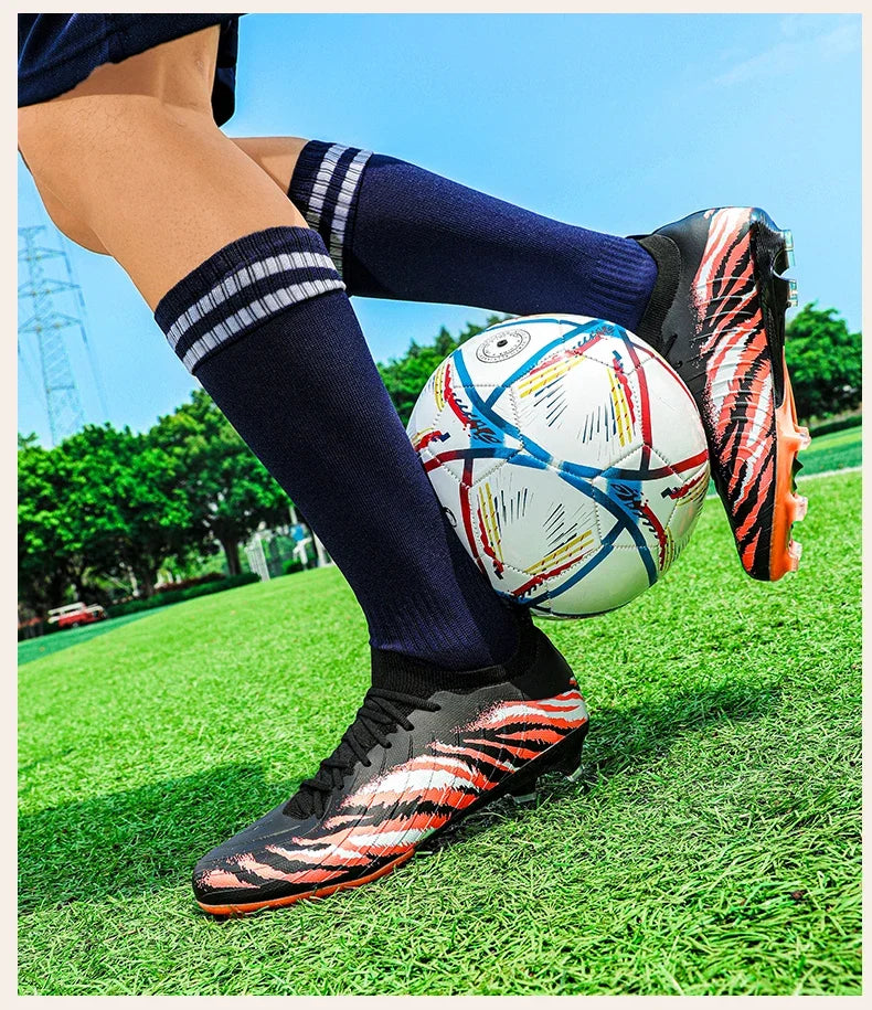 Chuteiras de futebol para homem, sapatos desportivos de futebol, para jogos, unissexo, ultraleves, confortáveis, antiderrapantes, para exterior, para relva, para adultos, de alta qualidade