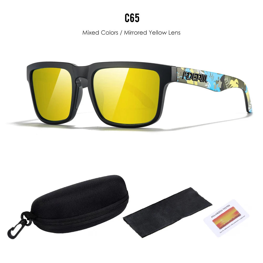 2025 Kdeam Polarized Sunglasses for Men Women Fashion Unisex Brand Trendy Outdoor Eyewear For Couple Mirror red lens
