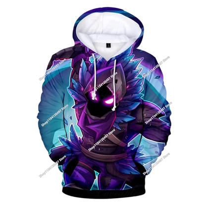 Autumn New Sweatshirt T-shirt  Fortnite 3D Digital Printing Loose Comfortable Hooded Pullover