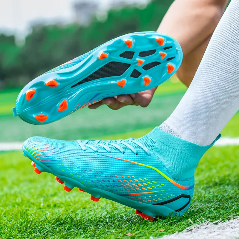 Herren-Fußballschuhe Herren-Rasen-Fußballschuhe, atmungsaktiv, weich, Outdoor-Fußballschuhe, Stollen, lange Spikes, bequeme Trainings- und Sportschuhe für Herren