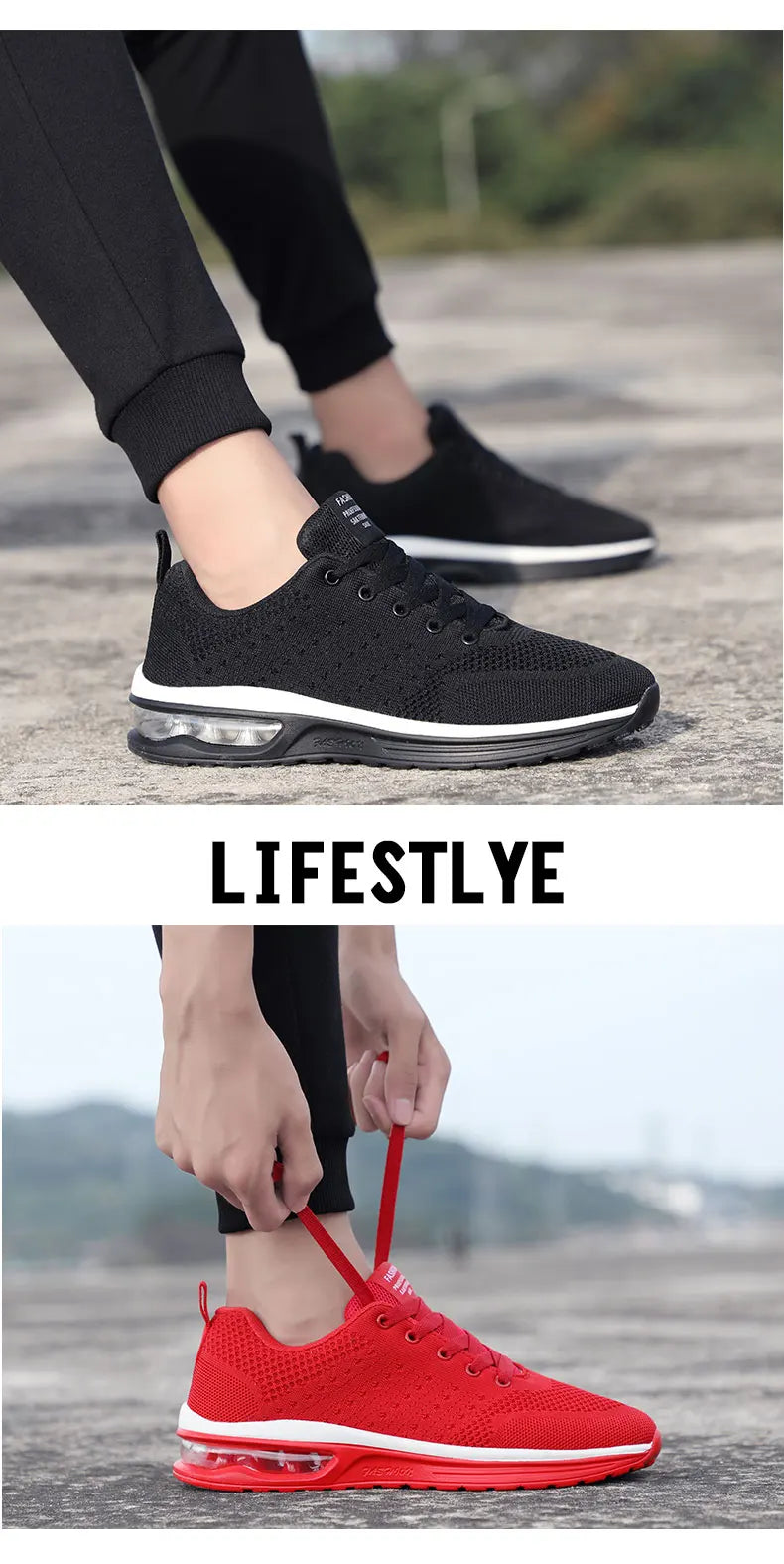 Red Cheap Running Shoes for Men Women Breathable Weave Air Cushion Sneakers Big Size 35-46 Men Lightweight Sports Shoes Trainers