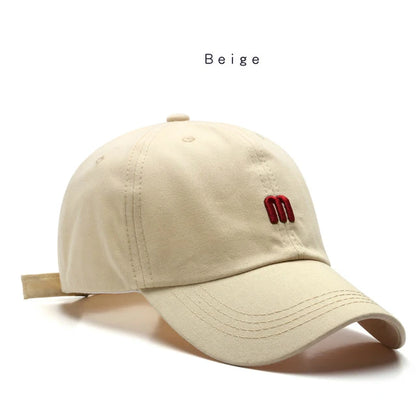 Fashion 100% Cotton Baseball Cap for Men and Women Letters Embroidered Snapback Hat Summer Sun Caps Unisex Casual Hip Hop Hats
