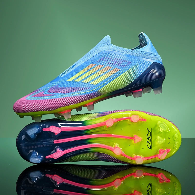 Nouvelles chaussures de football pour hommes, crampons de sport d'extérieur pour garçons et adultes, bottes de football d'entraînement respirantes, antidérapantes, à crampons longs, confortables