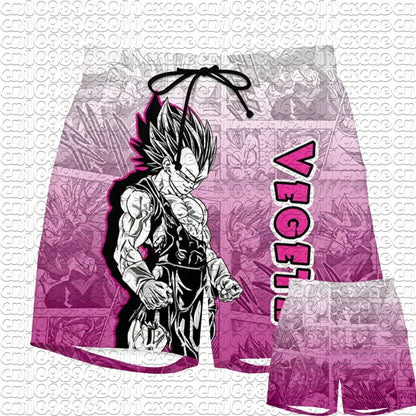 Șorturi de vară cu imprimeu manga Dragon Ball Goku, respirabile, cu uscare rapidă, șorturi sportive largi în stil retro american pentru bărbați și femei