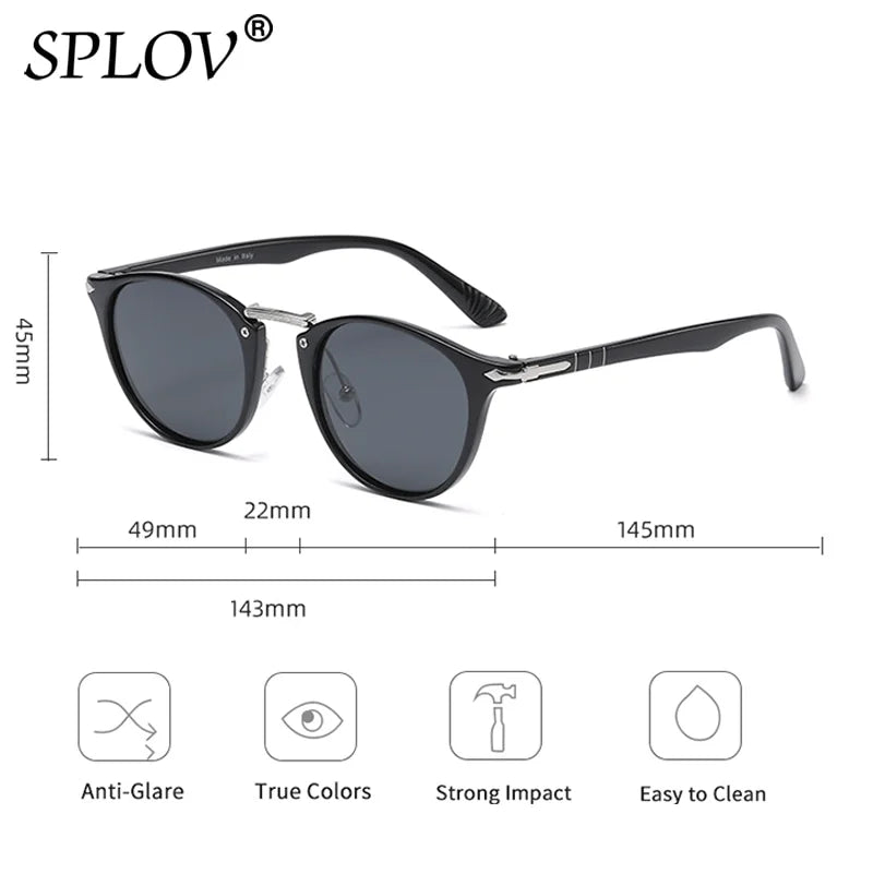 Vintage Round Polarized Sunglasses Women Men Driving Shades Brand Designer Sun Glasses Luxury Oculos De Sol UV400 Anti BlueLight
