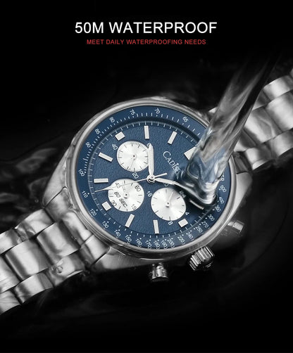 CADISEN 2024 New Men Watches Quartz Business Watches Japan VD53 Mens Clock Top Brand Luxury Watch Men Chronograph Watch for Men