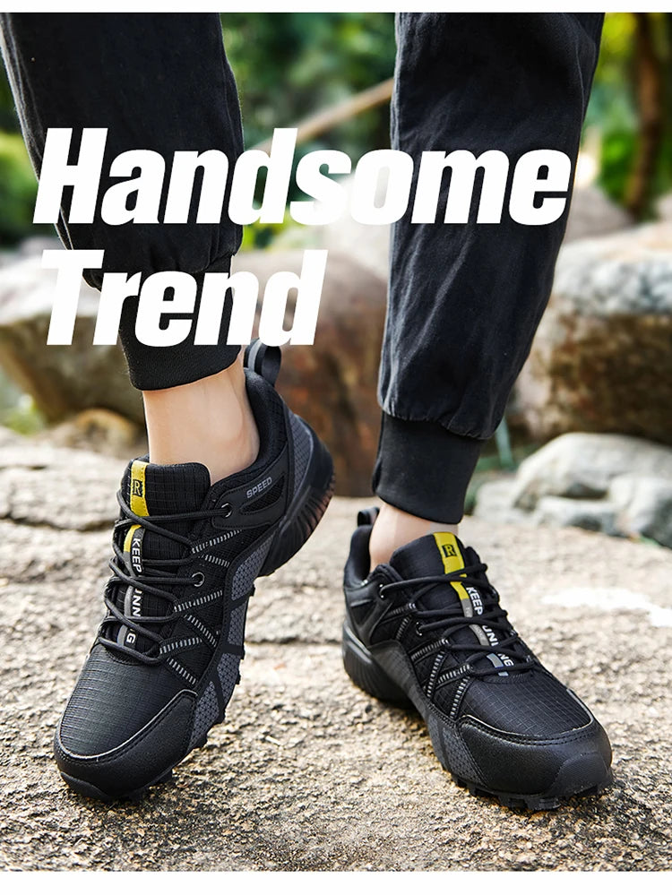 Scarpe da trekking da uomo all-terrain, scarpe sportive outdoor in mesh traspirante, antiscivolo e resistenti all’usura, scarpe da trekking e ciclismo outdoor