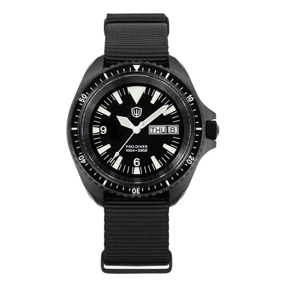 Herenhorloge van roestvrij staal. Vorm van de kast: rond