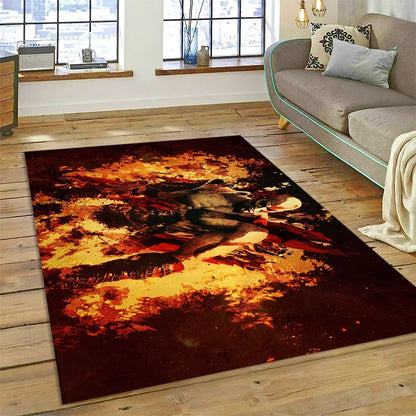 God of War Games Kratos Cartoon 3D Carpet Rug for Bedroom Living Room Home Sofa Decoration,Children Game Large Decor Floor Mat