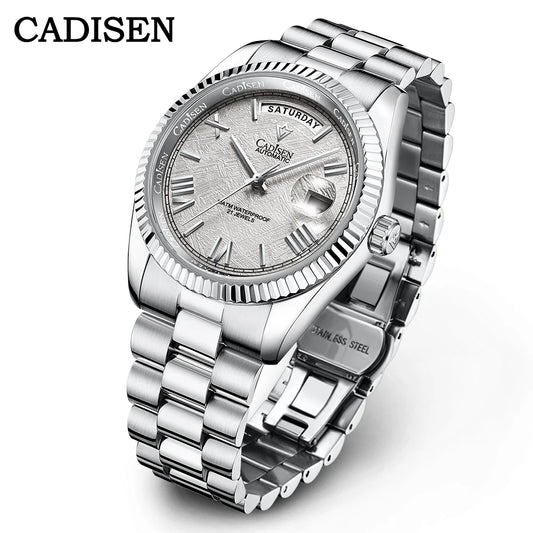NEW 2025 CADISEN Men's Mechanical Watches Luxury Meteorite Dial Automatic Watch For Men Week 100M Japan MIYOTA 8285 Clock Man