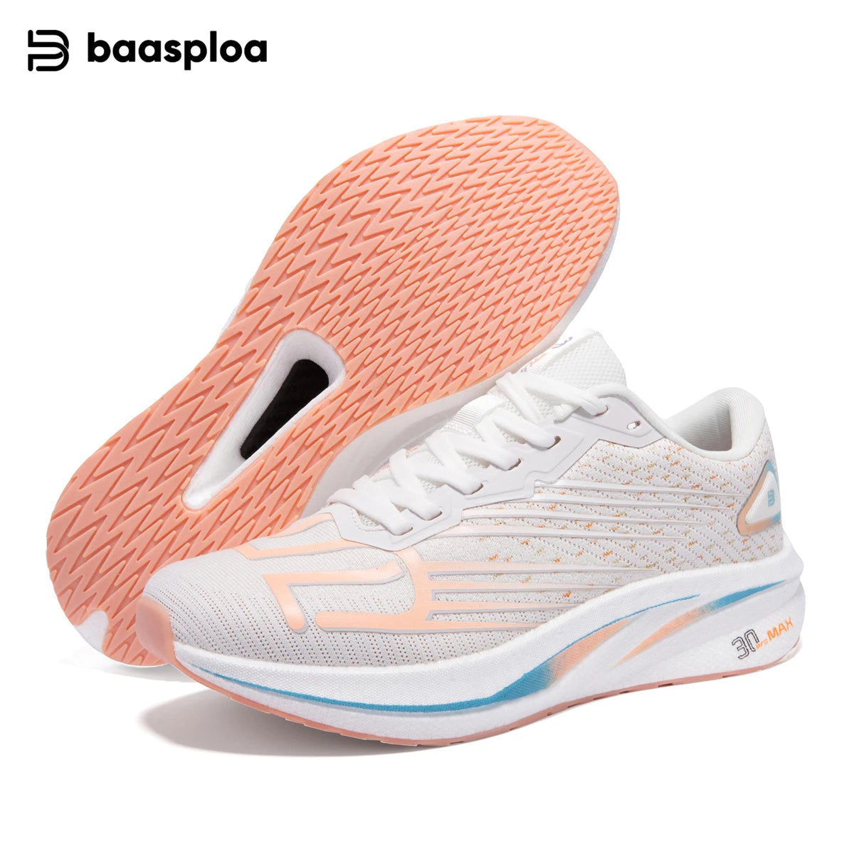 Baasploa Men Professional Running Shoes Lightweight Breathable Jogging Sports Shoes Female Carbon Plate Anti-slip Sneakers
