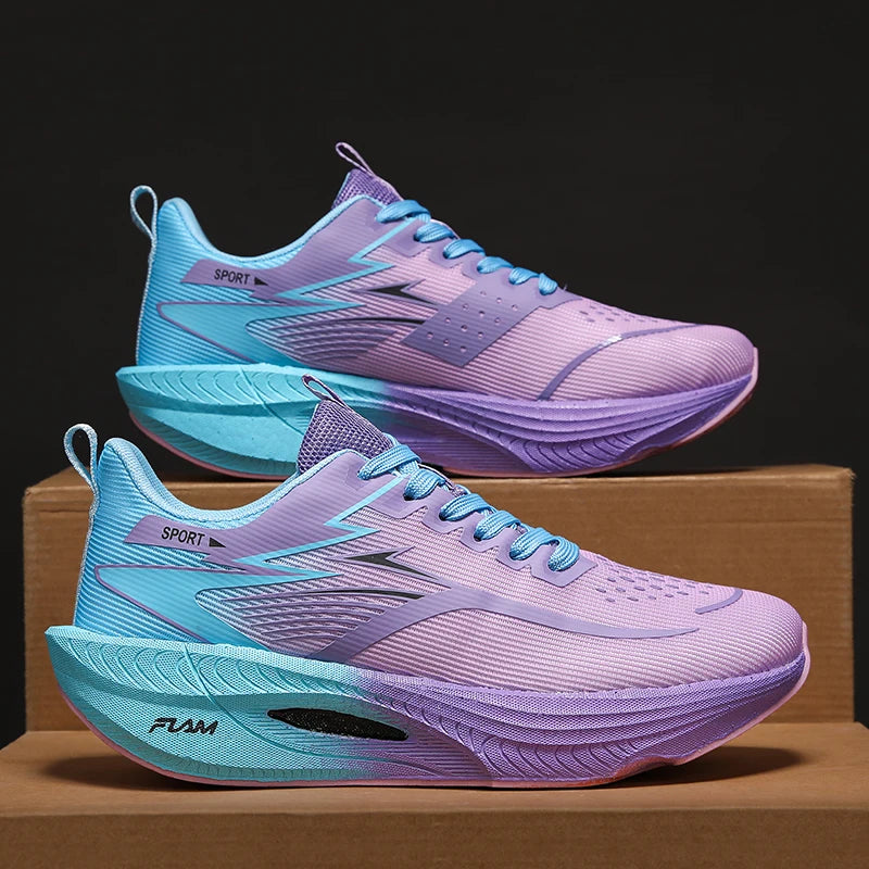 Men Running Shoes Marathon Sports Air Cushion Carbon Board Breathable Lightweight Comfortable Women Outdoor Athletic Sneakers