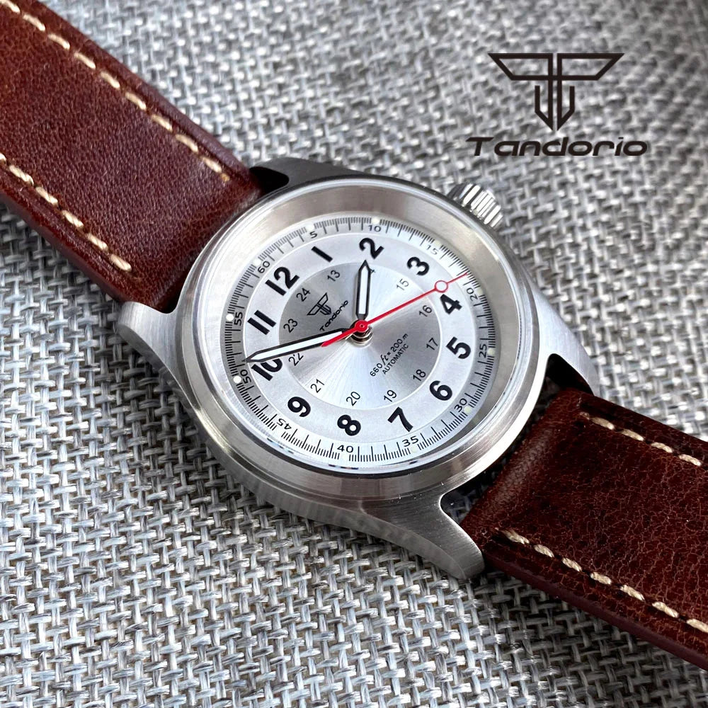 Tandorio 36 mm Fashion 20 BAR automatisk dykar- och pilotklocka för män och kvinnor NH35/PT5000/Miyota8215-urverk safirglas armbandsur med grön luminiscens