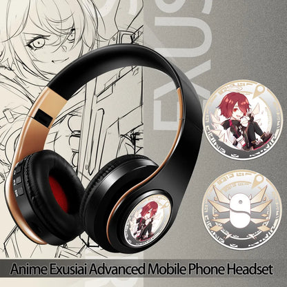 Demon Slayer Kamado Tanjirou Anime Bluetooth Headphones – Wireless Gaming Headset with Mic, TF Card Support, Deep Bass Anime Earphones V5.0