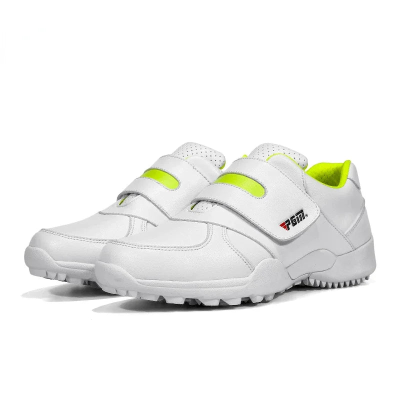 PGM Chaussures de golf pour enfants (filles et garçons) - Baskets d'extérieur antidérapantes en cuir pour enfants - Chaussures de sport XZ054
