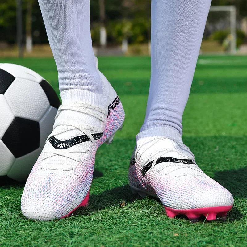 Men's Turf Soccer Shoes Cleats Professional Football Boots Breathable Mesh Youth Soccer Anti-Skid Male Sneakers Society Chuteira