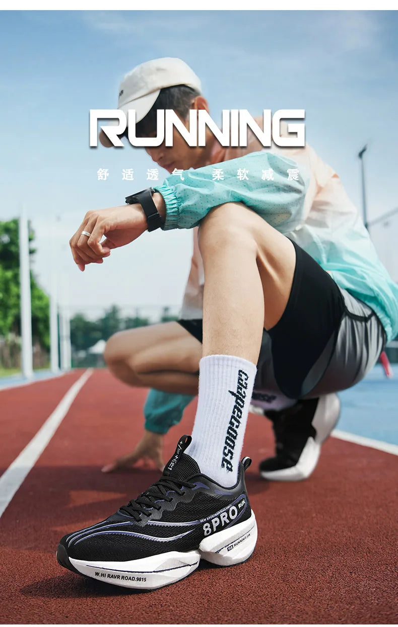 NEW Sports Running Shoes Men Marathon Breathable Comfortable Women Athletic Training Outdoor Sneakers Air Cushion Carbon Plate