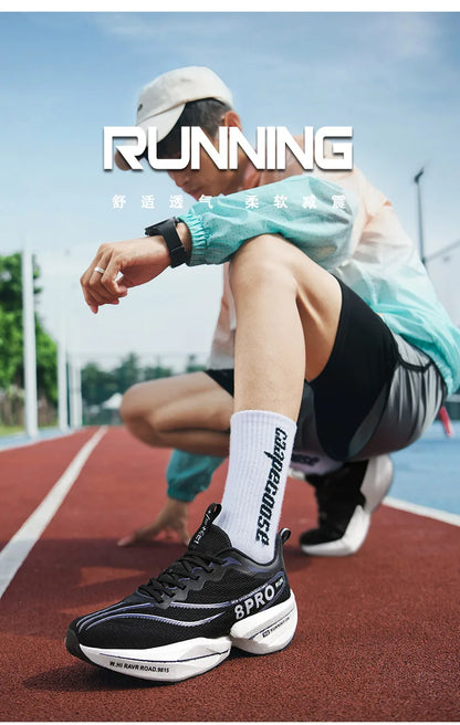 NEW Sports Running Shoes Men Marathon Breathable Comfortable Women Athletic Training Outdoor Sneakers Air Cushion Carbon Plate