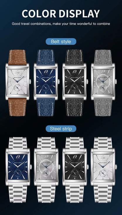 Specht & Söhne 2025 New fashion Square Watch For Men Chronograph Sports Watches Stainless Steel Sapphire Crystal 50M Waterproof