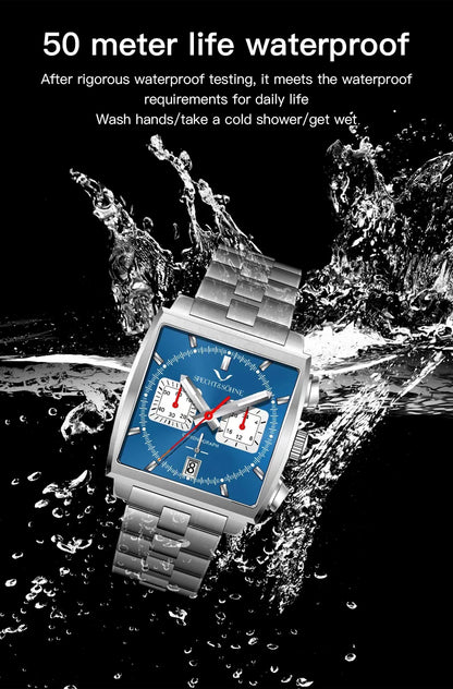 Relojes Hombre Specht & Söhne New Hot Watches Men Luxury Brand Male Japan VK64 Chronograph Trendy Sport Wristatch Waterproof