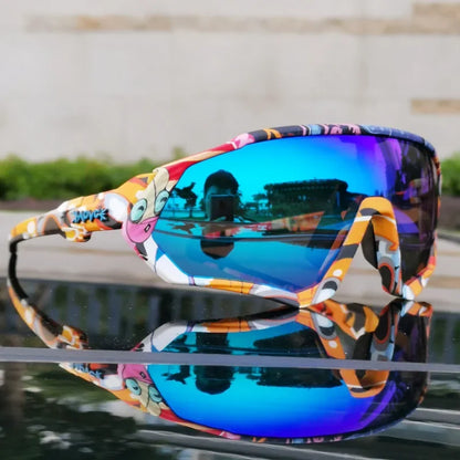 Kapvoe Herren-Marken-Angelbrille, Mountainbike- und Radfahrbrille, Damen-Rennradbrille, Fahrradbrille, Radsportbrille, Oculos Ciclismo