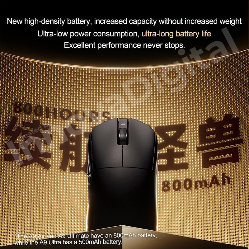 ATK Dragonfly A9 Ultimate trådløs gamingmus A9 Air PAW3950 ultralet ergonomisk e-sportsmus til gamere FPS CSGO A9 Ultra