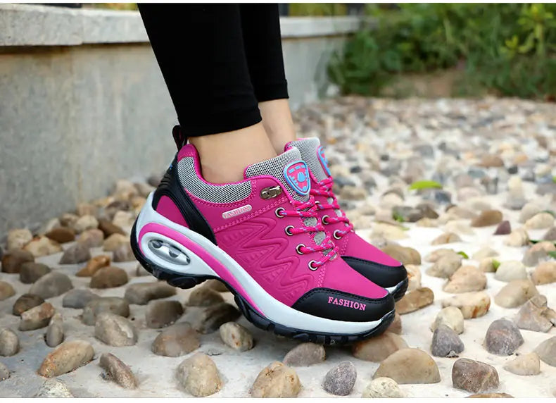 Scarpe sportive da donna, sneakers con plateau, scarpe alla moda per attività all’aperto e escursionismo, scarpe casual antiscivolo, scarpe da corsa basse, calzature da donna