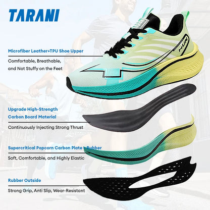 Men's Cushioning Running Shoes with Carbon Plate Marathon Women Lightweight Casual Sneakers for Jogging Workout Fitness Exercise