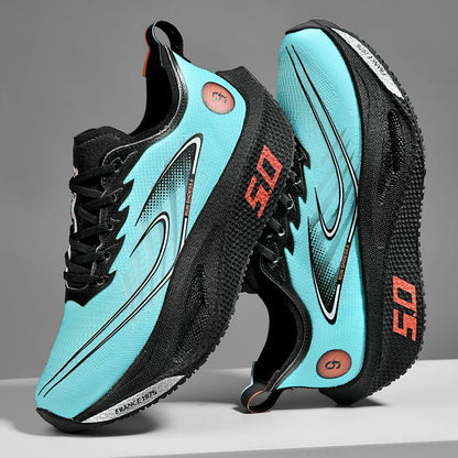 Calçado desportivo para homem e mulher, ténis de corrida, placa de carbono, corrida de maratona masculina, amortecimento, calçado de treino de atletismo