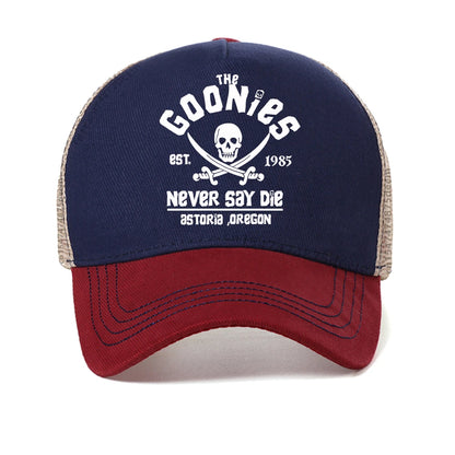 The Goonies Est 1985 Never Say Die Men's Baseball Cap Summer Mesh Snapback Hat Fashion Outdoor Casual Breathable Sun Hats