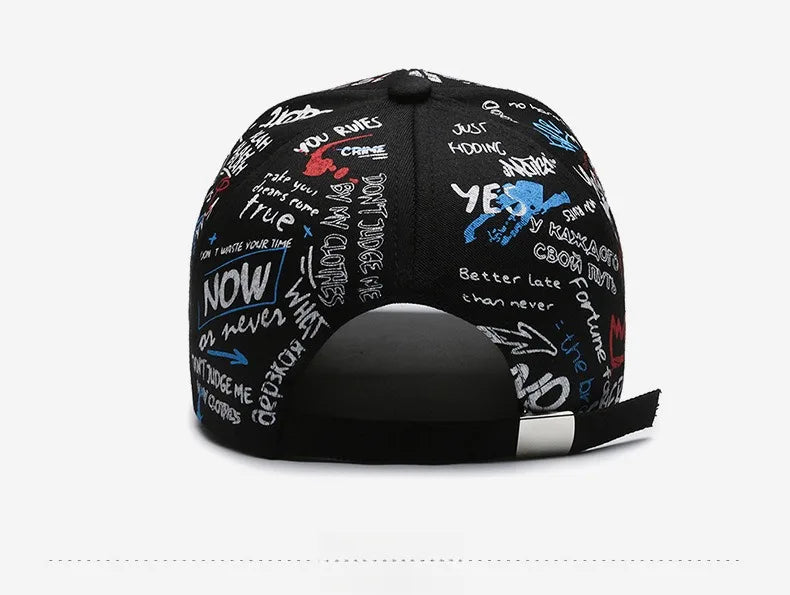 Șapcă de baseball unisex din bumbac cu imprimeu graffiti, pentru femei și bărbați, snapback trendy stil hip-hop, pentru exterior