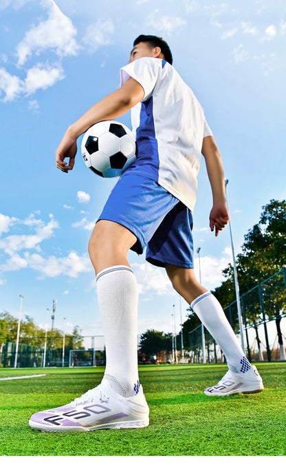 New Men's Soccer Shoes Match Football Boots Sneakers Non-Slip Grass Cleats High-Quality Futsal Indoor Hot-Selling High-Top Outdoor