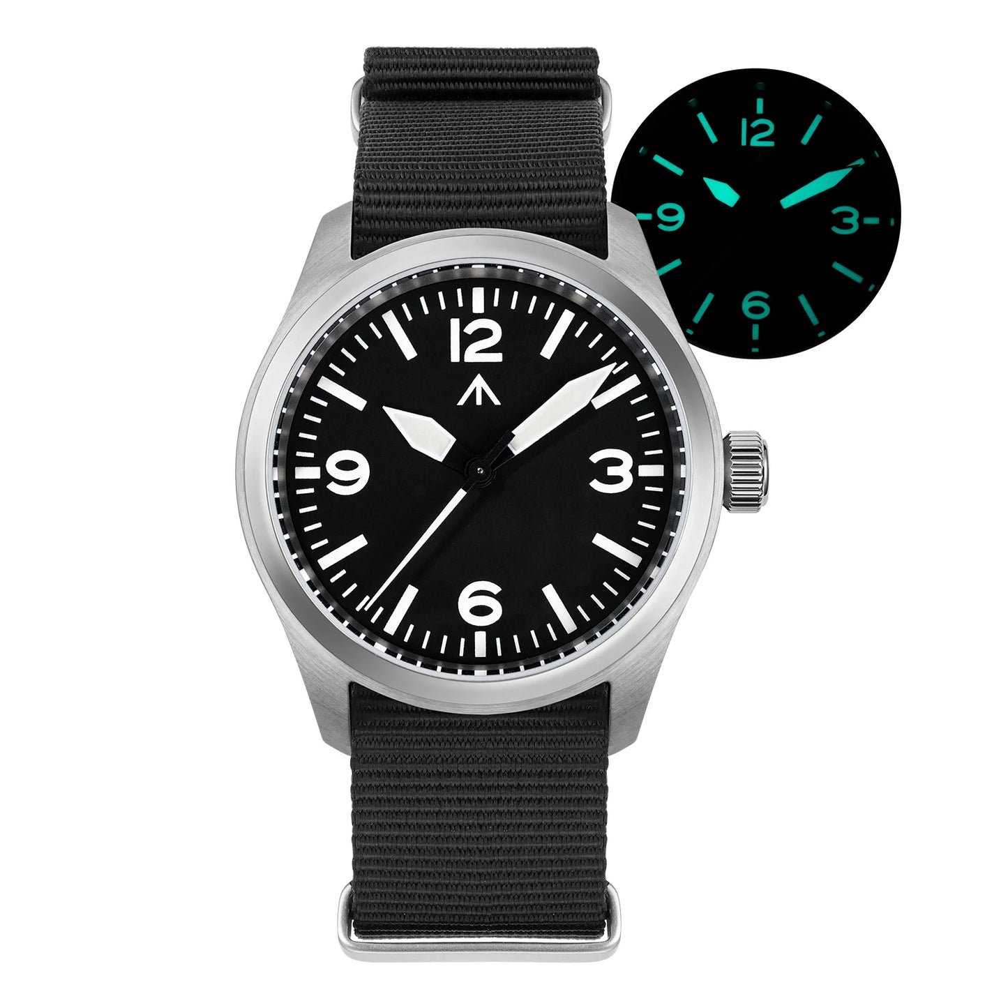 Militado ML08 Vintage Black Watch VH31 Sweep Quartz Wristwatch Ar Sapphire Crystal Luminous C3 BGW9 100 Waterproof Watches Man