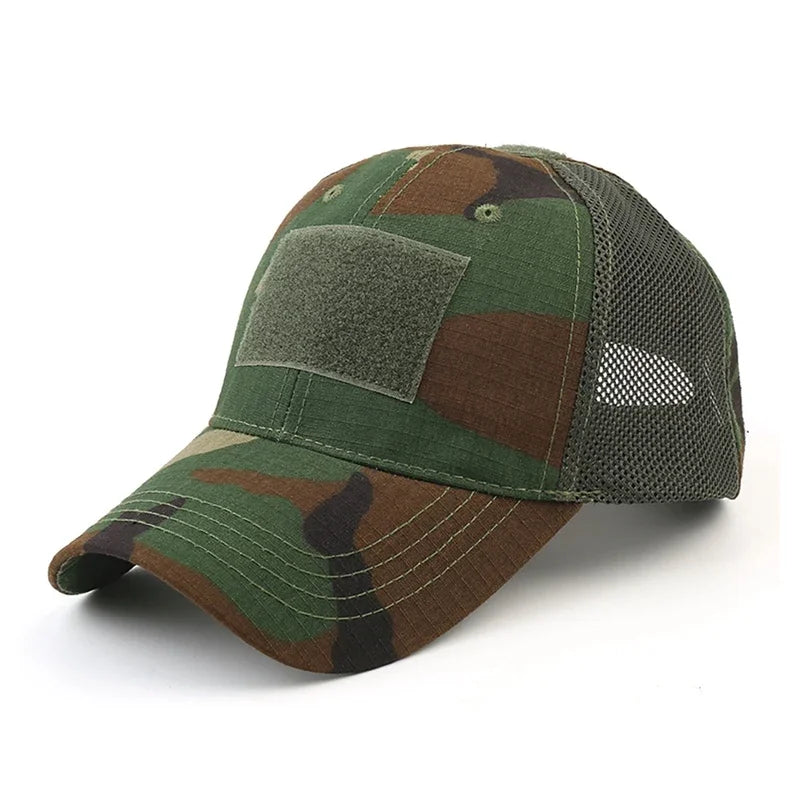 Podesiva kapa Outdoor Multicam kamuflažnog uzorka s mrežicom, taktička snapback kapa za airsoft, ribolov, lov, planinarenje i košarku