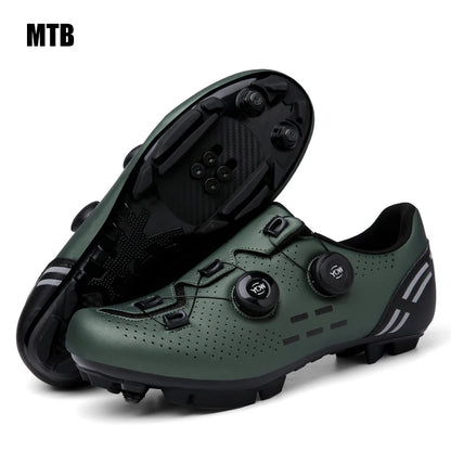 Sapatos de ciclismo para homem: sapatos profissionais de BTT e SPD; sapatos de corrida de montanha; sapatos de ciclismo de estrada SPD para mulher