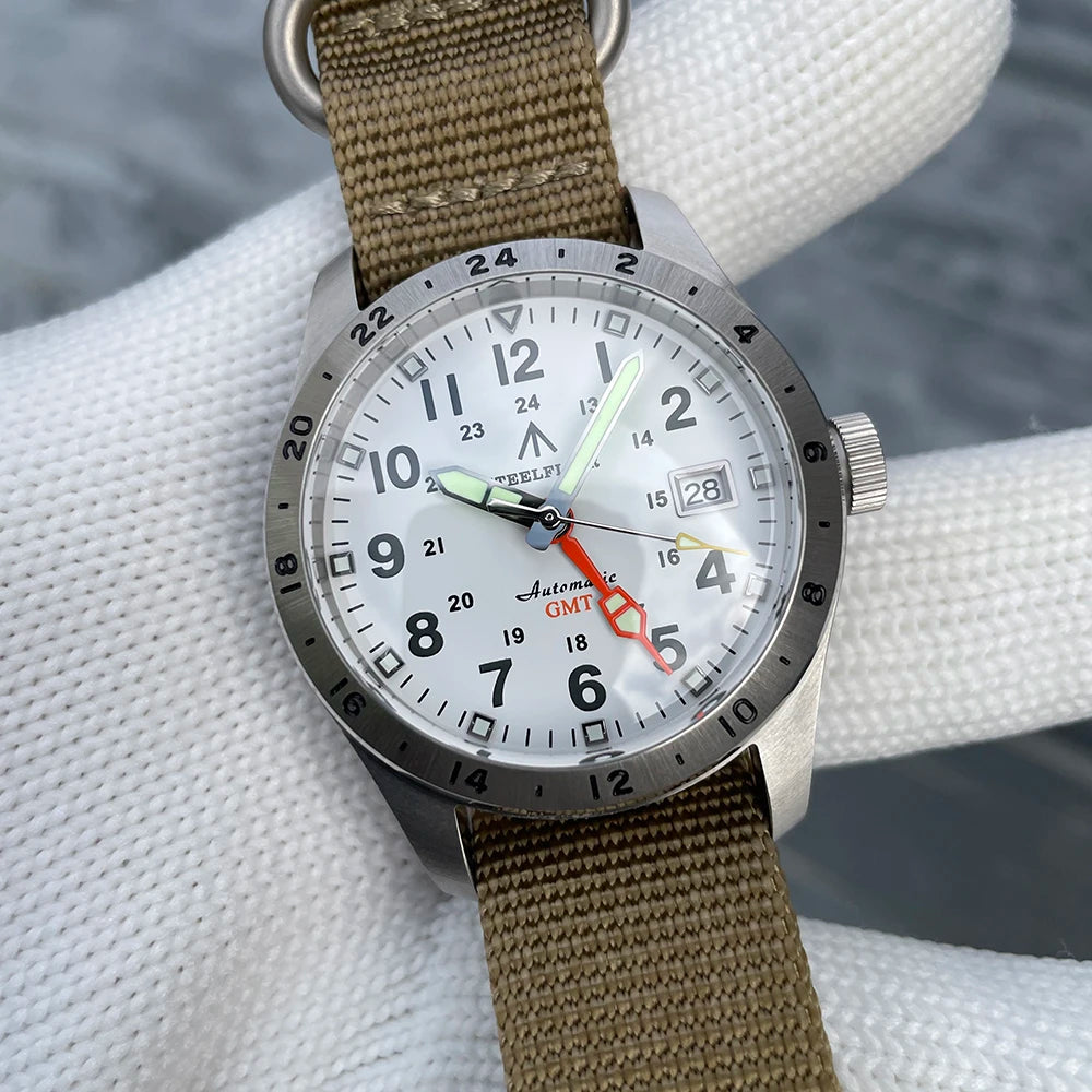 Relógio de pulso mecânico STEELFLIER Official SF792 GMT, movimento NH34, luminescência Super BGW9 C3, resistente à água até 200M, relógio de mergulho de luxo para homem