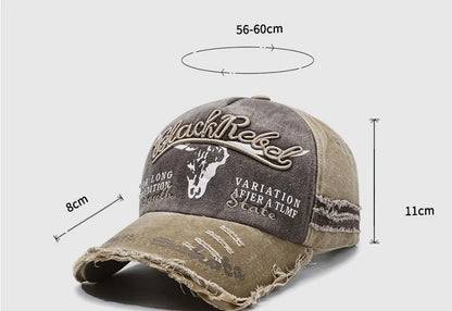 Neue coole Herren-Baseballcap aus gewaschener Baumwolle im Retro-Stil für alle Jahreszeiten – Outdoor-Sportkappe für Herren als Accessoire