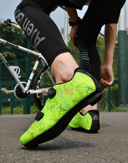Zapatillas de ciclismo para hombre con cierre automático; zapatillas de ciclismo de carretera; zapatillas deportivas de ciclismo de montaña para exterior; zapatillas de ciclismo de spinning para mujer para interior