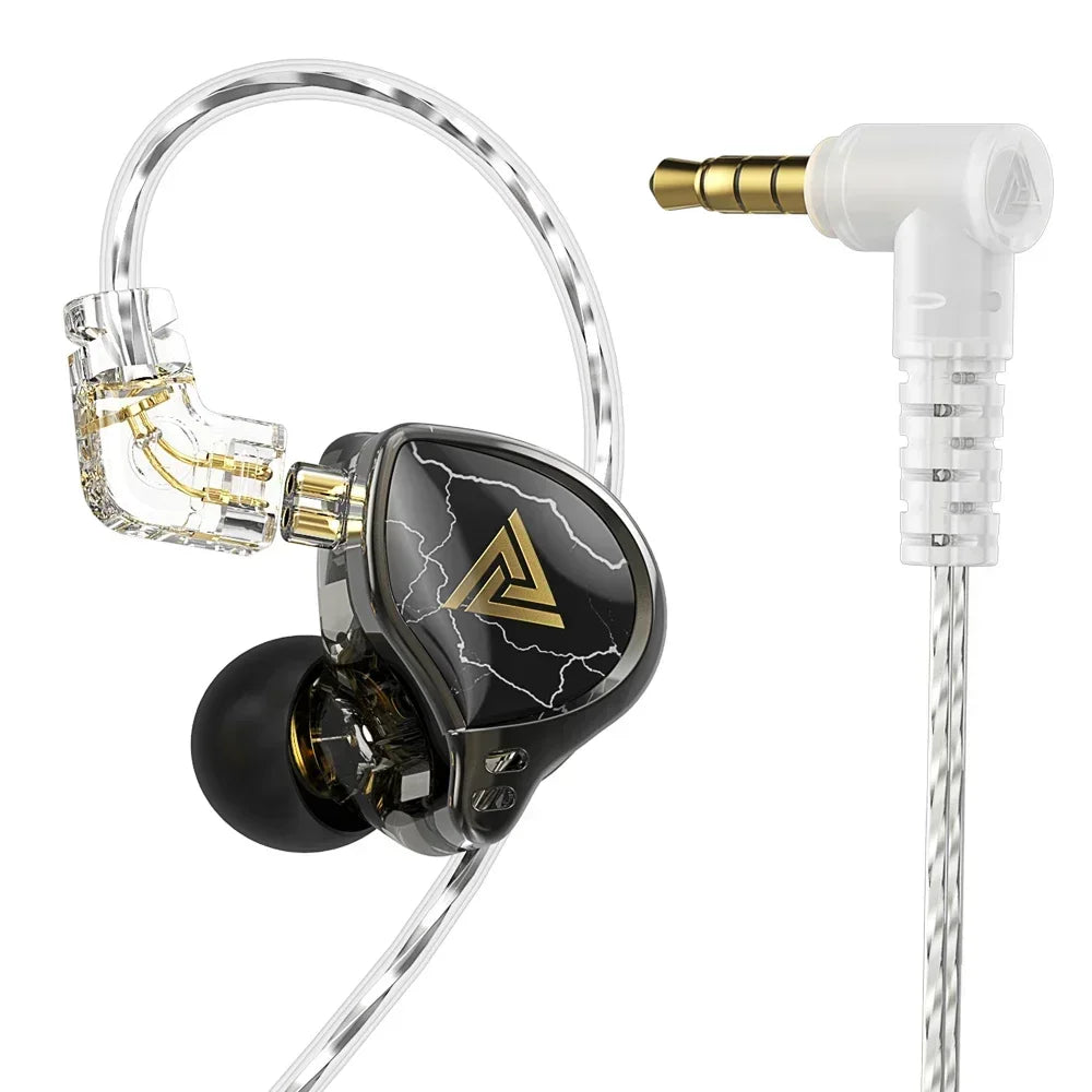 Auricolari QKZ x HBB con diaframma da 10 mm rivestito in titanio, cuffie intrauricolari (IEM) Hi-Fi, cuffie per sport all’aperto