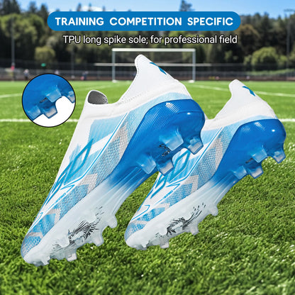 Classic AG/FG football shoes，TPU Wear-resisting Long Studs，PU Mixed Fabric Upper，Non-slip Comfortable for Kids Outdoor Football