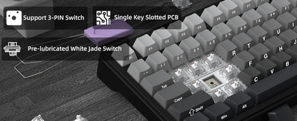 Teclado mecânico ATTACK SHARK X85 Tri-mode Gasket 75% com botão CNC, acolchoamento de 5 camadas, hot-swappable, retroiluminação RGB, NKRO
